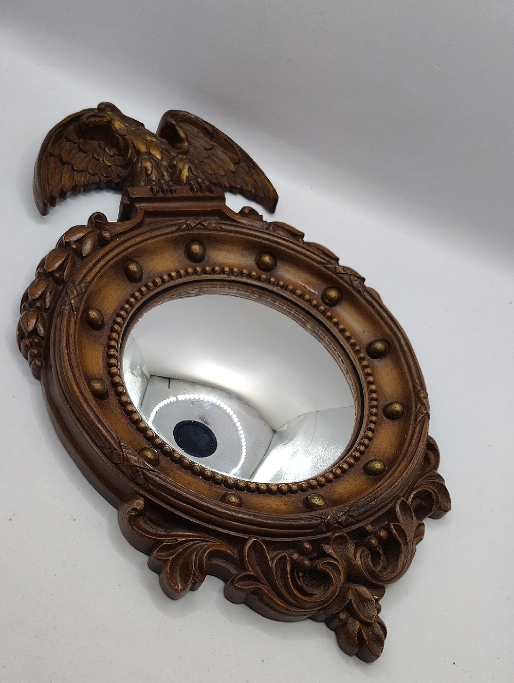 Vintage Syroco American Eagle Convex Mirror 13" Wall Hanging